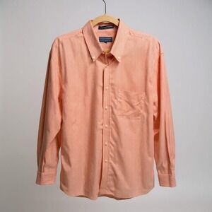 J. McLaughlin Mens Striped Cotton Button Down Shirt, Fabric Woven in Italy L